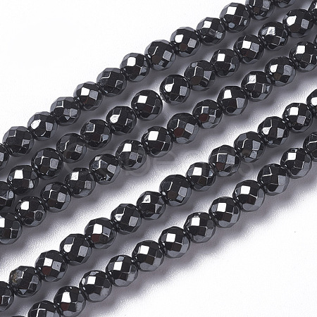Non-magnetic Synthetic Hematite Beads Strands G-F596-19-3mm-1