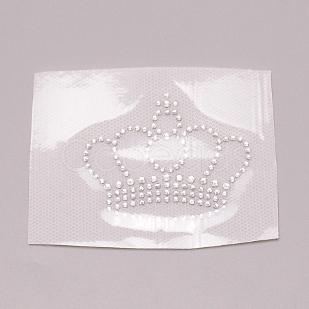 Crown Glitter Hotfix Rhinestone DIY-WH0268-07-1