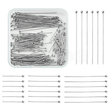 200Pcs 4 Styles 304 Stainless Steel Ball Head Pins for Craft Jewelry Making STAS-YW0001-71-1