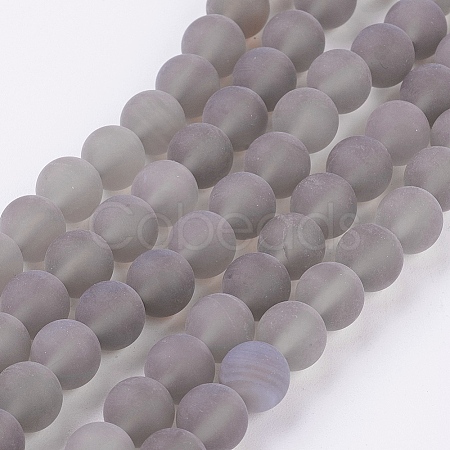 Natural Grey Agate Bead Strands X-G-H055-10mm-1