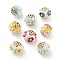 Handmade Indonesia Beads, with Alloy and Resin, Round with Flower, Mixed Color, 19.5x16mm, Hole: 1.8mm