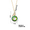 Cute and Stylish Phenix Glass Pendant Necklace, with Brass Cable Chain for Women, Perfect for Any Outfit, Green, 15.75 inch(40cm)+5cm