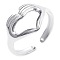 Titanium Steel Open Cuff Rings, Adjustable Heart Gesture Ring for Men Women, Stainless Steel Color