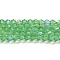 Transparent Electroplate Glass Beads Strands, AB Color Plated, Faceted, Bicone, Light Green, 2.9~3.3x2.5mm, Hole: 0.7mm, about 145~150pcs/strand, 16.34~16.54 inch(41.5~42cm)