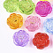 Transparent Acrylic Shank Buttons, Flower, Mixed Color, 24x25x20.5mm, Hole: 2.5mm