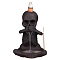 Ceramic Skull Backflow Incense Burner Smoke Waterfall Incense Holder, Creative Halloween Aromatherapy Burner Ornament Home Decor, Rosy Brown, 85x68x115.5mm, Hole: 4mm