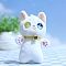 Cute Cloth Plush Bell Kitten Pendant Decorations, for Keychain, Purse, Backpack Ornament, White, 130mm