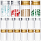 SUNNYCLUE 32Pcs 2 Colors Clear Glass Bottles Bead Containers, Screw Top Bead Storage Tubes with Aluminum Cap, Column, Golden & Silver, 3x5cm, Capacity: 20ml(0.68fl. oz), 16pcs/color