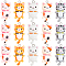 SUNNYCLUE 20Pcs 5 Colors Resin Pendants, with Platinum Iron Finding, Cat, Mixed Color, 4pcs/color