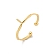 Brass Open Cuff Ring Settings, for Half-drilled Beads, Golden, 1.5~2.5mm, Adjustable, Pin: 1mm