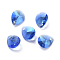 Glass Rhinestone Charms, Faceted, Teardrop, Sapphire, 10x8x4.5mm, Hole: 1.2mm