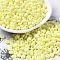 Baking Paint Glass Seed Beads, Donut, Yellow, 4x2.5mm, Hole: 1mm, about 6205pcs/pound