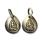 Tibetan Style Brass Pendants, Cadmium Free & Lead Free, Oval with Human, Antique Bronze, 12x10x2.5mm, Hole: 5mm