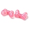 Luminous Transparent Acrylic Beads, Glow in the Dark, Bowknot, Pink, 16x27x10mm, Hole: 2mm