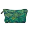 Leaf Pattern Polyester Waterpoof Makeup Storage Bag, Multi-functional Travel Toilet Bag, Clutch Bag with Zipper for Women, Sea Green, 22x18cm