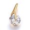 Cubic Zirconia Charms, with 304 Stainless Steel Findings, Clear, Golden, 14x7x6mm, Hole: 4x3mm