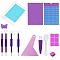 DIY Diamond Painting Tools Kit, included Tray, Glue Clay, Pen, Pen Grip, Scraper, Spoon, Brush, Mixed Color, Packing: 160x120x20mm