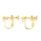 316 Stainless Steel Clip-on Earring Findings, Real 18K Gold Plated, 16x13x5mm, Hole: 1.5mm