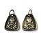 Tibetan Style Brass Pendants, Cadmium Free & Lead Free, Owl, 13.5x11.5x2.5mm, Hole: 4.2mm