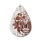 Halloween Imitation Leather Big Pendants, Teardrop, 56x37x2mm, Hole: 1.6mm