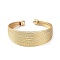 Brass Open Cuff Bangles, Multi Lines, Golden, Wide: 7~21mm, Inner Diameter: 2-1/4 inch(5.8cm)