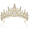 Alloy Rhinestone Crown Hair Bands for Girls Women Party Decoration, Crystal AB, 70x150mm