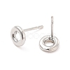 Brass Hollow Out Initial Letter Stud Earrings for Women EJEW-A044-01P-O-2