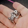 Alloy Skeleton Open Cuff Rings SKUL-PW0002-007AS-3