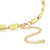 Brass Micro Pave Cubic Zirconia Link Tennis Necklaces for Women NJEW-T013-01G-01-2