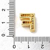 Brass Micro Pave Clear Cubic Zirconia Charms ZIRC-C009-01G-F-3