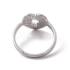 201 Stainless Steel Hollow Out Heart Adjustable Ring for Women RJEW-C045-02P-3