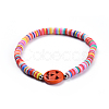 Handmade Polymer Clay Heishi Beads Braided Bracelets BJEW-JB04427-02-1