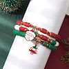 3Pcs 3 Styles Handmade Polymer Clay Beaded Stretch Bracelet Sets BJEW-TA00499-3