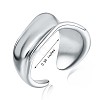 Rhodium Plated 925 Sterling Silver Twist Wave Open Cuff Ring for Women JR875A-3