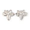 Flower Iron Stud Earrings EJEW-L096-007P-1