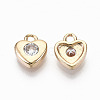 Brass Micro Pave Cubic Zirconia Charms X-KK-S359-046-RS-2