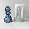 DIY 3D Girl with Animal Figurine Silicone Molds DIY-G081-01D-1