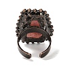 Natural Strawberry Quartz Open Cuff Ring RJEW-M166-03R-G-3