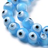 Handmade Evil Eye Lampwork Round Bead Strands LAMP-L055-6mm-21-4