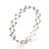 Rhinestone Folding Retractable Ring Bracelet RJEW-G252-02P-03-5