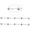 Butterfly Glass & ABS Plastic Pearl Beaded Link Chains CHS-G028-02G-01-2