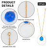 8Pcs Glass Teardrop Pendant Decorations HJEW-PH01772-3
