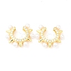 Brass Sun Cuff Earrings with Cubic Zirconia EJEW-K251-14G-1