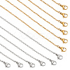 Nbeads 20Pcs 2 Colors 304 Stainless Steel Cable Chain Necklaces Set MAK-NB0001-20-1