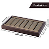 6-Slot Brushed PU Leather Covered Wood Finger Ring Display Trays ODIS-WH0034-09-2