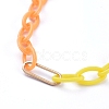 Personalized Two Tone ABS Plastic Cable Chain Necklaces X-NJEW-JN02825-02-3