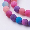 Natural Weathered Agate Beads Strands G-G589-8mm-09-3