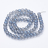 Electroplated Glass Beads Strands EGLA-Q092-10mm-A06-2