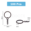 DICOSMETIC 100Pcs Iron Split Key Rings IFIN-DC0001-03-2