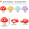 SUNNYCLUE 16Pcs 4 Colors Mushroom Food Grade Eco-Friendly Silicone Focal Beads SIL-SC0001-66-2